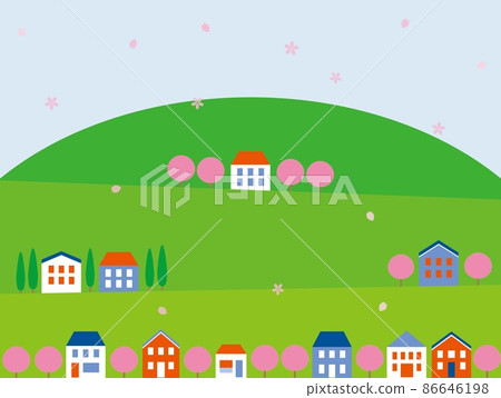 Spring landscape cherry tree Spring landscape cherry tree 86646198