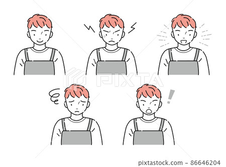 Male apron facial expression set 86646204