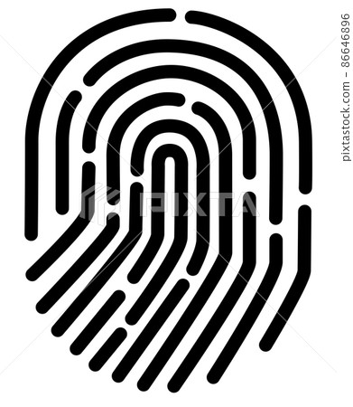 Simple icon of fingerprint authentication concept (black) 86646896