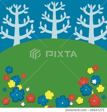 Design illustration of flower field in the forest 86647275