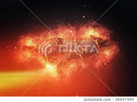 Flame dog illustration 86647494