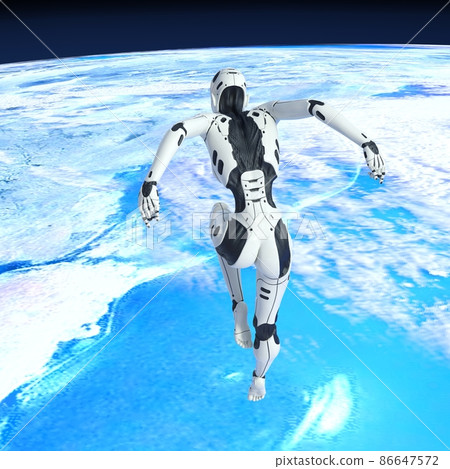 AI robot female android android perming3DCG illustration material 86647572