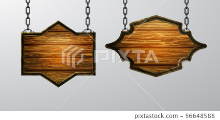 Vector realistic illustration of wooden signboard isolated Vector realistic illustration of wooden signboard isolated 86648588