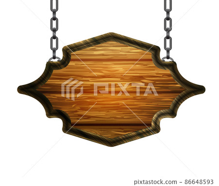 Vector realistic illustration of wooden signboard isolated Vector realistic illustration of wooden signboard isolated 86648593