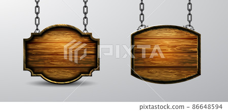 Vector realistic illustration of wooden signboard isolated 86648594