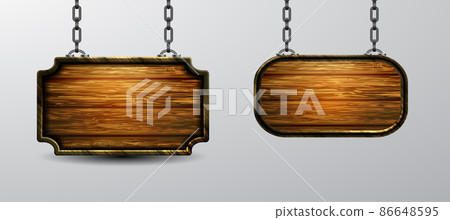 Vector realistic illustration of wooden signboard isolated Vector realistic illustration of wooden signboard isolated 86648595