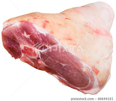 View of a fresh pork ham View of a fresh pork ham 86649181