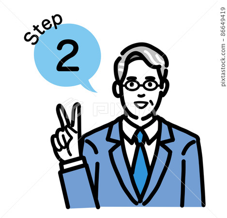 Step 2 一位戴眼鏡穿西裝的中年男子講解流程 86649419