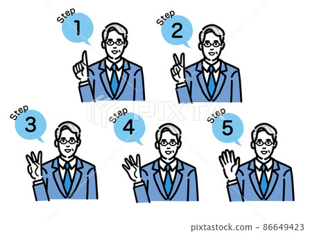 A set of middle-aged men wearing glasses wearing suits explaining the process 86649423