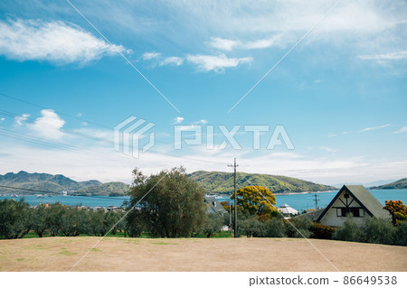 Shodoshima Olive park and seaside village in Shikoku, Japan Shodoshima Olive park and seaside village in Shikoku, Japan 86649538