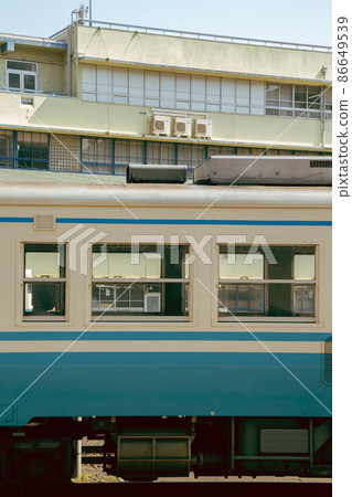 Japanese local train station. vintage style filter Japanese local train station. vintage style filter 86649539