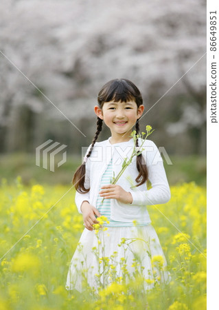 A girl who laughs at a rape field 86649851