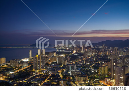 Aerial view of night cityscape Aerial view of night cityscape 86650518