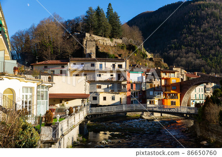 View of medieval Spain town of Camprodon 86650760