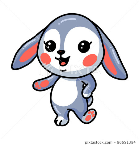 Cute little rabbit cartoon posing 86651384