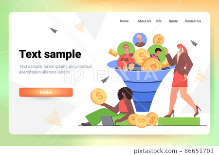 businesspeople customers or employees near sales funnel cone internet marketing social media network concept businesspeople customers or employees near sales funnel cone internet marketing social media network concept 86651701