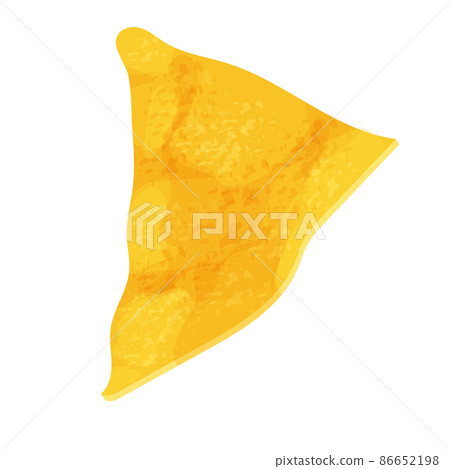 Tortilla chips, traditional Mexico nacho, triangle crisp food in cartoon style isolated on white background. Fast food, detailed meal. Tortilla chips, traditional Mexico nacho, triangle crisp food in cartoon style isolated on white background. Fast food, detailed meal. 86652198