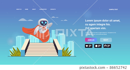 robot wearing super hero cape successful business plan opportunity achievement leadership artificial intelligence technology robot wearing super hero cape successful business plan opportunity achievement leadership artificial intelligence technology 86652742