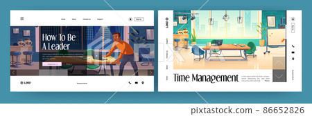 Time management and leadership banners 86652826