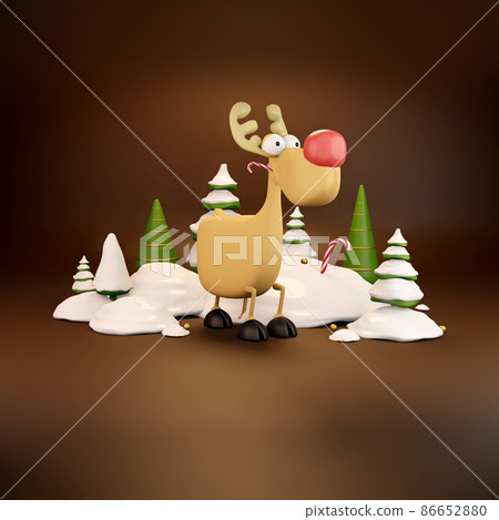 New 2022 Year is coming. Deer in snow 86652880