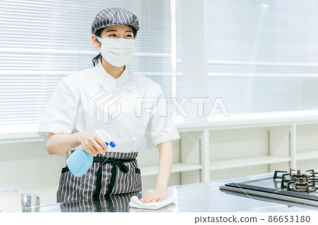 清潔廚房的女性(面具) 清潔廚房的女性(面具) 86653180