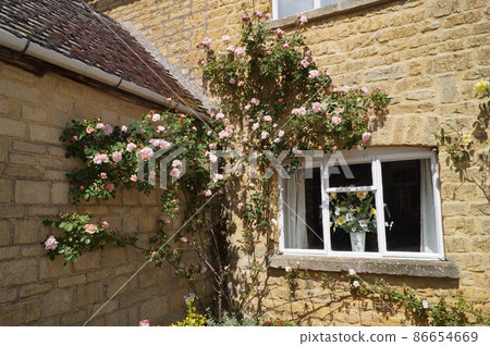 England Bourton on the Water Clapton Row Street Stock Photo