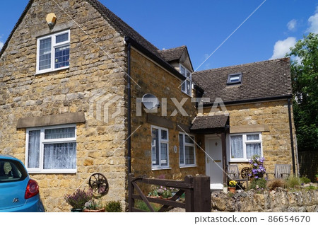 England Bourton on the Water Clapton Row Building Stock Photo