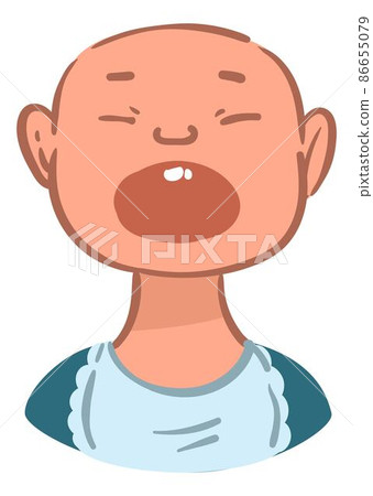 Crying baby with sad facial expression vector Crying baby with sad facial expression vector 86655079