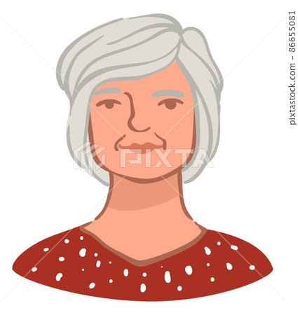 Worried or serious grandmother, portrait of woman Worried or serious grandmother, portrait of woman 86655081