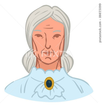 Serious female character aged woman elegant blouse 86655099