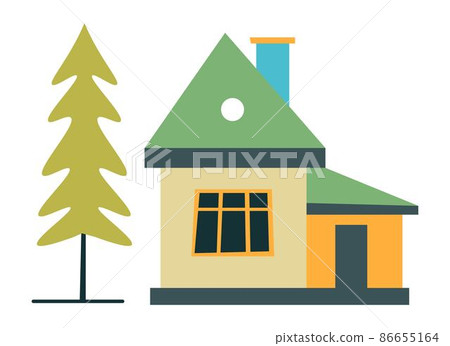 Rural real estate, building house in forest vector Rural real estate, building house in forest vector 86655164