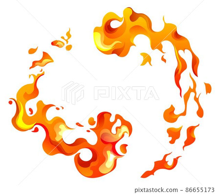 Flames and fire burning, circle frame for text Flames and fire burning, circle frame for text 86655173