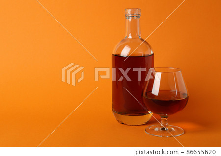Concept of hard alcoholic drinks with cognac Concept of hard alcoholic drinks with cognac 86655620