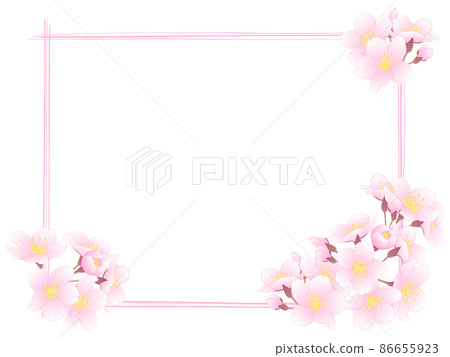 Sakura frame ⑫ (horizontal, hand-painted line frame, pink) Sakura frame ⑫ (horizontal, hand-painted line frame, pink) 86655923