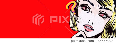 美國漫畫神秘金髮美女的插圖和泡泡 美國漫畫神秘金髮美女的插圖和泡泡 86656098