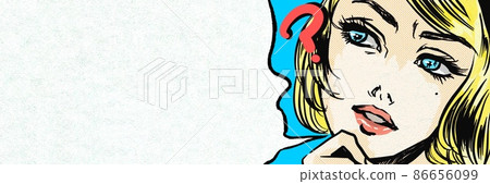 美國漫畫神秘金髮美女的插圖和泡泡 美國漫畫神秘金髮美女的插圖和泡泡 86656099