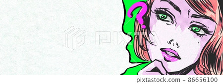 美國漫畫神秘金髮美女的插圖和泡泡 美國漫畫神秘金髮美女的插圖和泡泡 86656100