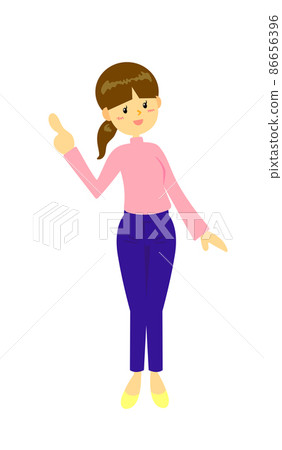 Pants-style pointing woman with one knot 01 Pants-style pointing woman with one knot 01 86656396