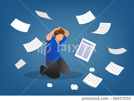 Businessmen have problems with their taxes because their business is unsuccessful and their debt increases. vector illustration 86657050
