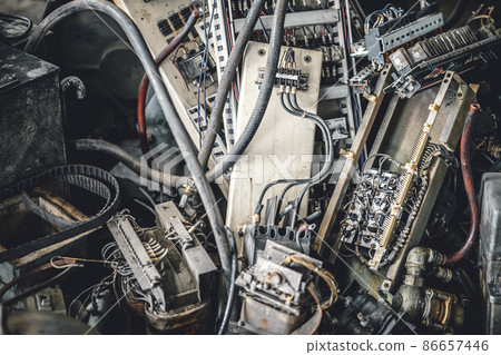 Electronic waste heavy industry garbage old and dirty Electronic waste heavy industry garbage old and dirty 86657446