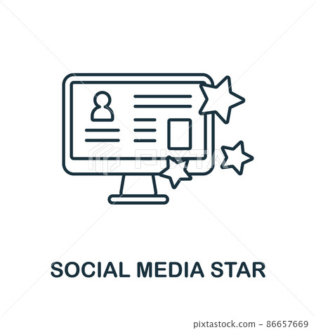 Social Media Star icon. Line element from social media marketing collection. Linear Social Media Star icon sign for web design, infographics and more. 86657669