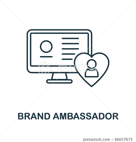 Brand Ambassador icon. Line element from social media marketing collection. Linear Brand Ambassador icon sign for web design, infographics and more. Brand Ambassador icon. Line element from social media marketing collection. Linear Brand Ambassador icon sign for web design, infographics and more. 86657675