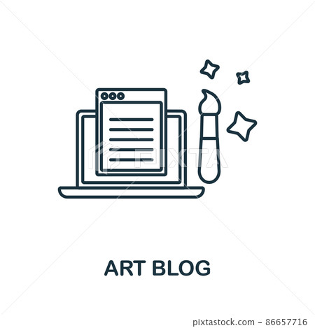 Art Blog icon. Line element from social media marketing collection. Linear Art Blog icon sign for web design, infographics and more. 86657716