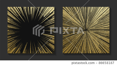 Golden backgrounds set with sunburst. Shiny gold retro rays, bright sunbeams. Vintage vector illustration. Bright background for christmas cards, luxury flyers or banners. Golden backgrounds set with sunburst. Shiny gold retro rays, bright sunbeams. Vintage vector illustration. Bright background for christmas cards, luxury flyers or banners. 86658187