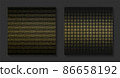 Golden luxury backgrounds set. Shiny Gold grunge halftone texture. Vintage vector illustration. 86658192