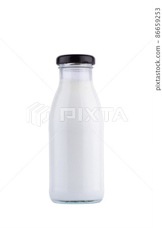 half liter bottle of milk mockup with black cap isolated on white background half liter bottle of milk mockup with black cap isolated on white background 86659253