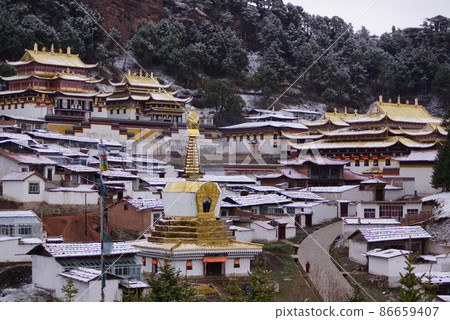 Langmusi, Gansu Province, China Celtigonpa and Chorten Langmusi, Gansu Province, China Celtigonpa and Chorten 86659407