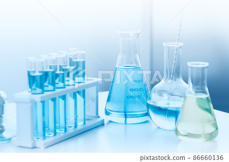 Chemecal equipment with liquid formular in science medical lab for research concept background Chemecal equipment with liquid formular in science medical lab for research concept background 86660136