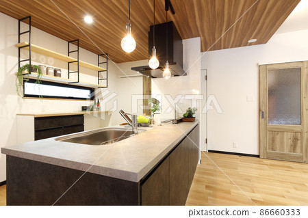 時尚的廚房房間形象 時尚的廚房房間形象 86660333