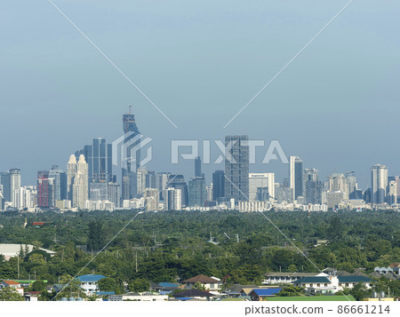 Thailand Bangkok skyscrapers distant view, Mahanakorn / Bangkok, Thailand 86661214